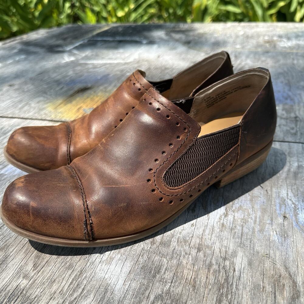Kork-Ease Gertrude women's Slip On Shoes US 9.5 M Brown Gore Panel Loafer 55